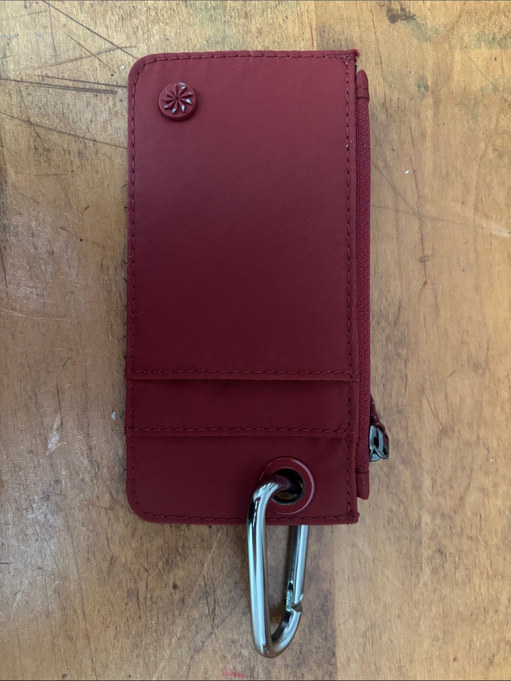 Athleta Wine Red Keychain Wallet with Carabiner